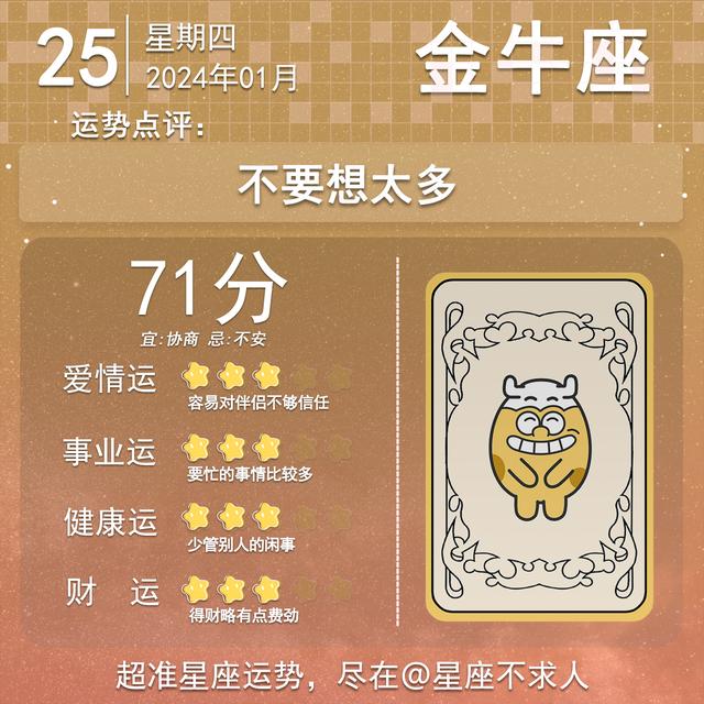 2024年1月25日星座運勢來啦插图2